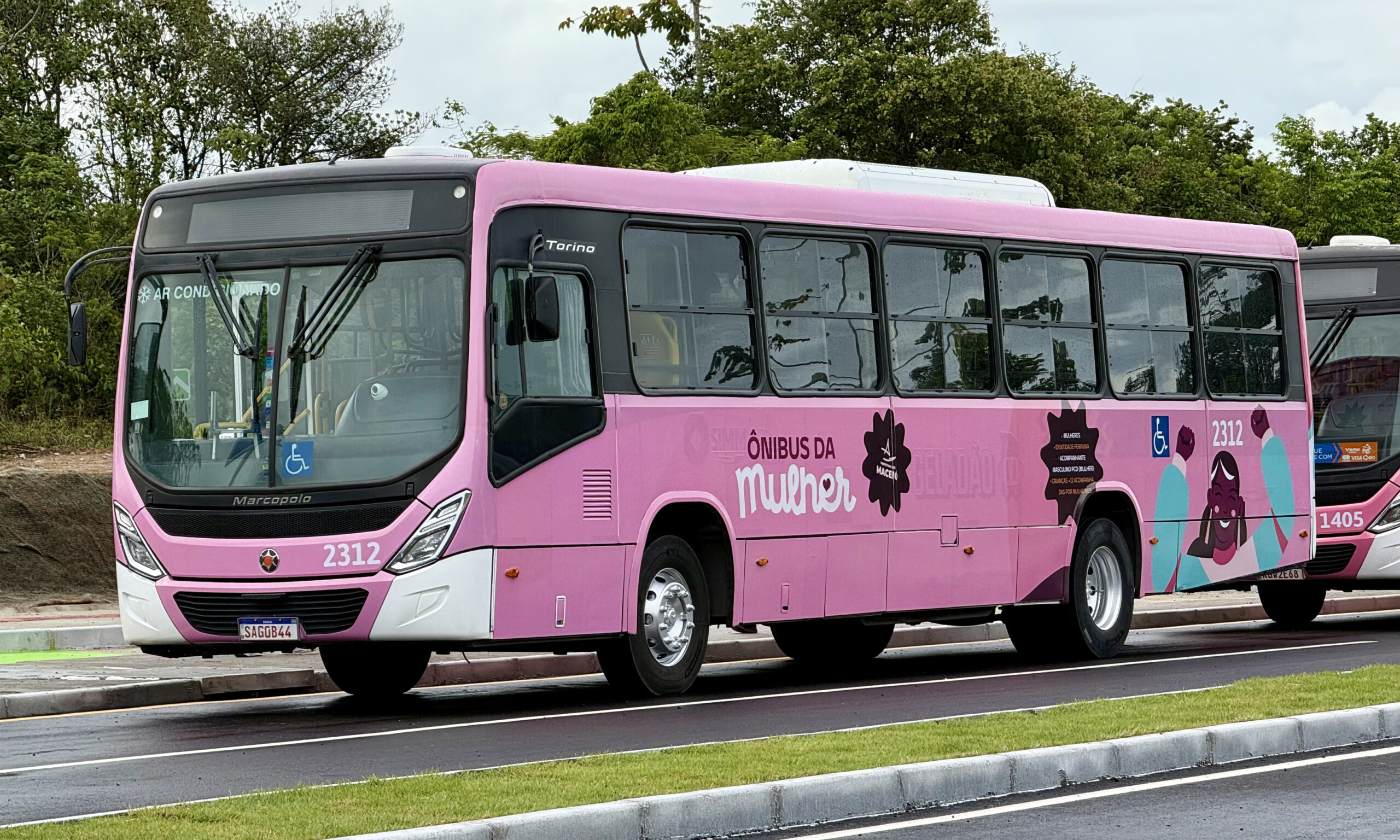 Sucesso: Ônibus rosa em Maceió